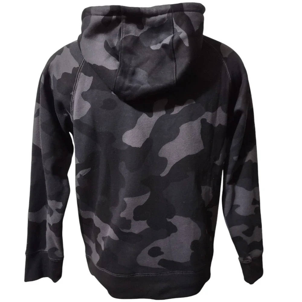 All in Motion Jacket Men's M‎ Gray Camo Full Zip Hooded Fleece Lined Drawstring